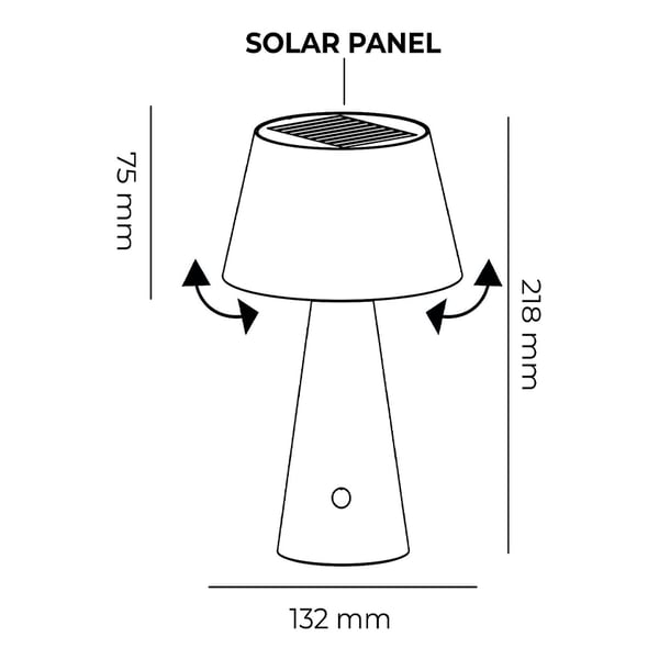Επιτραπέζιο ηλιακό φωτιστικό Tizia black TIZIA-N 